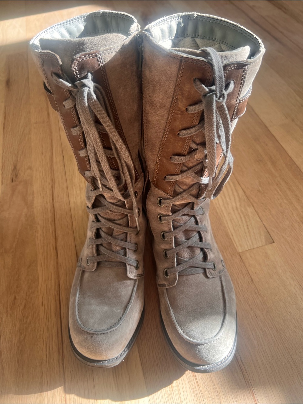 The North Face Taupe/Brown Lace-Up Women's Combat Boots - Picture 4 of 6